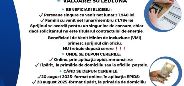 TICHETE DE ENERGIE-SPRIJIN PENTRU CONSUMATORII VULNERABILI DESTINAT COMBATERII SARACIEI ENERGETICE TICHETE DE ENERGIE-SPRIJIN PENTRU CONSUMATORII VULNERABILI DESTINAT COMBATERII SARACIEI ENERGETICE